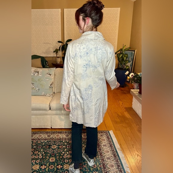 Spirit House Blue Gray Ivory Coat Size Small - Picture 5 of 10